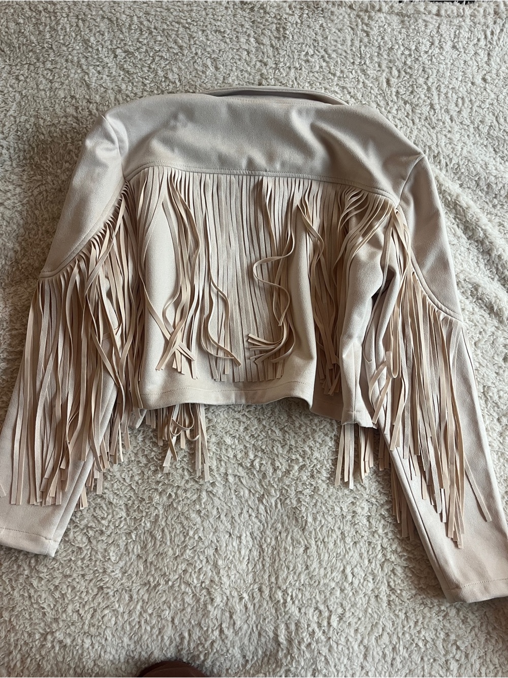 Fringe Crop Jacket in Cream - Picture 4 of 4